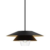 Alora Lighting Tetsu 20" Wide Pendant Matte Black / Clear Glass