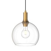 Alora Lighting Castilla 10" Wide Mini Pendant with Clear Glass Shade Aged Gold