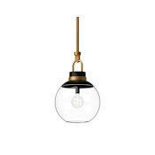Alora Lighting Copperfield 12" Wide Pendant with Clear Glass Shade Aged Gold