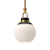 Alora Lighting Copperfield 12" Wide Pendant with Opal Glass Shade Aged Gold