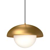 Alora Lighting Rubio 16" Wide Pendant with Opal Glass Shade Aged Gold