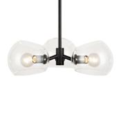 Alora Lighting Willow 3 Light 16" Wide Chandelier with Clear Glass Shades Matte Black