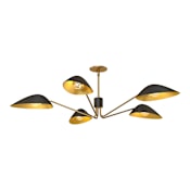 Alora Lighting Oscar 5 Light 46" Wide Chandelier Matte Black / Aged Gold