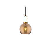 Alora Lighting Soji 8" Wide Mini Pendant with a Copper Glass Shade Aged Gold