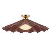 Alora Lighting Furrow 25" Wide Semi-Flush Ceiling Fixture Burgundy