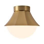Alora Lighting Shelton 11" Wide Semi-Flush Ceiling Fixture Brushed Gold / Matte Opal Glass