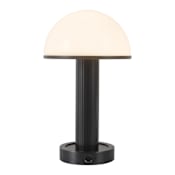Alora Lighting Vienna 9" Tall LED Buffet Table Lamp with Hemisphere Shade Urban Bronze / Glossy Opal Glass
