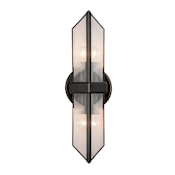 Alora Lighting Cairo 2 Light 16" Tall Wall Sconce Urban Bronze / Clear Ribbed Glass