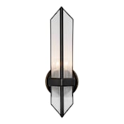 Alora Lighting Cairo 16" Tall Wall Sconce Urban Bronze / Clear Ribbed Glass
