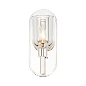 Alora Lighting Lucian 9" Tall Wall Sconce Clear Crystal / Polished Nickel