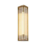 Alora Lighting Sabre 16" Tall LED Wall Sconce Ribbed Glass / Vintage Brass