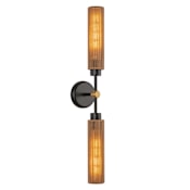 Alora Lighting Colby 2 Light 3" Wide Bath Bar with Cotton Rope Shade Matte Black / Tan Jute