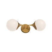 Alora Lighting Nouveau 2 Light 19" Wide Bathroom Vanity Light with Opal Glass Shades Aged Gold