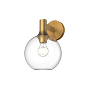 Alora Lighting Castilla 12" Tall Bathroom Sconce with Clear Glass Shade Aged Gold