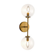 Alora Lighting Cassia 20" Tall Bathroom Sconce Aged Brass / Clear Glass