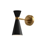 Alora Lighting Blake 12" Tall Wall Sconce Matte Black / Aged Gold
