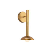 Alora Lighting Arden 14" Tall LED Bathroom Sconce with Metal and Opal Glass Shades Brushed Gold / Opal Glass