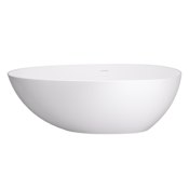 Altair Giotto 60" Free Standing Solid Surface Soaking Tub with Center Drain, Drain Assembly, and Overflow Matte White