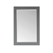Altair Ivy 24"W x 36"H Rectangular Beveled Plywood and Wood Framed Wall Mounted Bathroom Mirror Gray