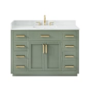 Altair Ivy 48" Free Standing Single Basin Vanity Set with Cabinet and Engineered Stone Vanity Top Vintage Green