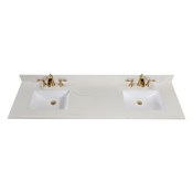 Altair Belluno 73" Engineered Stone Vanity Top with Backsplash and Faucet Holes for Widespread Faucet Milano White