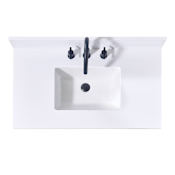 Altair Andalo 37" Engineered Stone Vanity Top with Backsplash Snow White