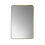 Altair Nettuno 24" W x 36" H Contemporary Rectangular Aluminum Framed Bathroom Wall Mirror Brushed Gold