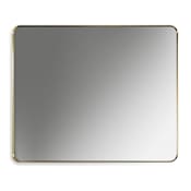 Altair Nettuno 36"W x 30"H Rectangular Flat Aluminum Framed Wall Mounted Bathroom Mirror Brushed Gold