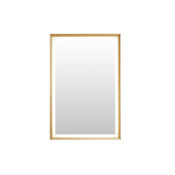 Altair Apollo 24"W x 36"H Rectangular Flat Aluminum Framed Wall Mounted Bathroom Mirror with LED Lighting Brushed Gold