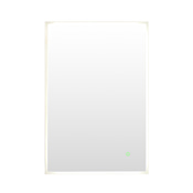 Altair Aurora 24"W x 36"H Rectangular Flat Aluminum Frameless Wall Mounted Bathroom Mirror with LED Lighting No Frame