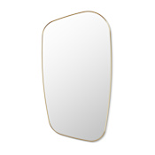 Altair Blinc 25-5/8"W x 48"H Geometric Flat Aluminum Framed Wall Mounted Bathroom Mirror Brushed Gold