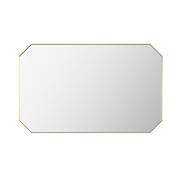 Altair Allure 48"W x 30"H Rectangular Flat Aluminum Framed Wall Mounted Bathroom Mirror Brushed Gold