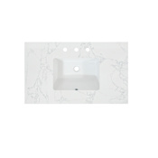 Altair Ceres 37" Engineered Stone Vanity Top with Backsplash Grain White