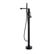 Altair Allario Floor Mounted Tub Filler with Built-In Diverter - Includes Hand Shower Matte Black