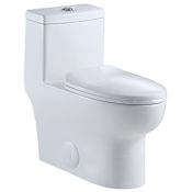 Altair Venezia 1.1 / 1.6 GPF Dual Flush One Piece Elongated Toilet with Push Button Flush - Seat Included White
