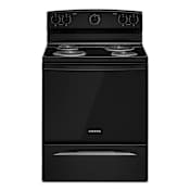 Amana 30 Inch Wide 4.8 Cu. Ft. Free Standing Electric Range with Easy Clean Glass Door Black