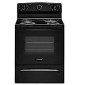 Amana 30 Inch Wide 4.8 Cu. Ft. Free Standing Electric Range with Temp Assure™ Cooking System Black