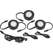 American Lighting MVP Puck Light 2-3/4" Wide LED 3-Pack Black