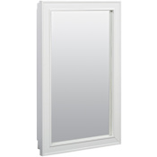 American Pride Deerfield 16" x 28" Single Door Medicine Cabinet with White Wood Frame Mirror White