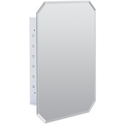 American Pride Oxford 16" x 23" Single Door Medicine Cabinet with Octagon Beveled Mirror and Glass Shelves White