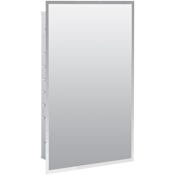 American Pride Harmony 16" x 26" Single Door Medicine Cabinet with Beveled Mirror and Glass Shelves White
