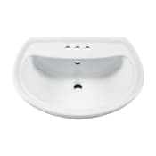 American Standard Cadet Pedestal Vitreous China Bathroom Sink with 3 Pre-Drilled 4" Centerset Faucet Holes - Pedestal Base Sold Separately White