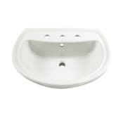 American Standard Cadet Pedestal Sink Only with 8" Centers, 24-1/2" Length and Overflow White