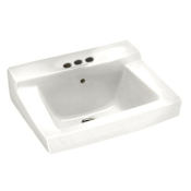 American Standard Declyn 18-1/2" Rectangular Vitreous China Wall Mounted Bathroom Sink with 3 Faucet Holes and Overflow White