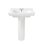 American Standard 4" Centers, 3 Faucet Hole Pedestal Sink from the Boulevard Series White