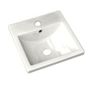American Standard Studio Carre 16-3/8" Drop In Porcelain Bathroom Sink For Single Hole Faucets White