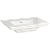 American Standard Town Square S 30" Rectangular Fireclay Pedestal Bathroom Sink with Overflow and Single Faucet Hole - Sink Only White