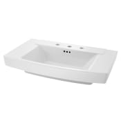 American Standard Townsend 30" Fireclay Pedestal Bathroom Sink with 3 Faucet Holes at 8" Centers and Overflow - Less Pedestal White