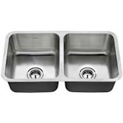 American Standard American Standard 32" Double Basin Stainless Steel Kitchen Sink for Undermount Installations - Drains Included Stainless Steel