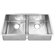 American Standard Pekoe 35" Double Basin Stainless Steel Kitchen Sink for Undermount Installations - Drains Included Stainless Steel
